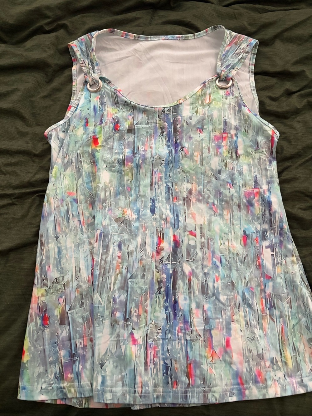 Girls' Multicolor Watercolor Print Tank